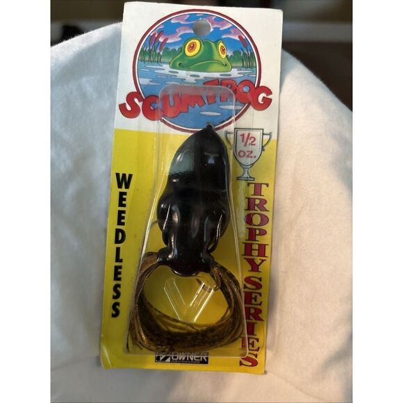 Vintage Other - Vintage Scum Frog WEEDLESS 1/2oz fishing lure rare #1202 Trophy Series